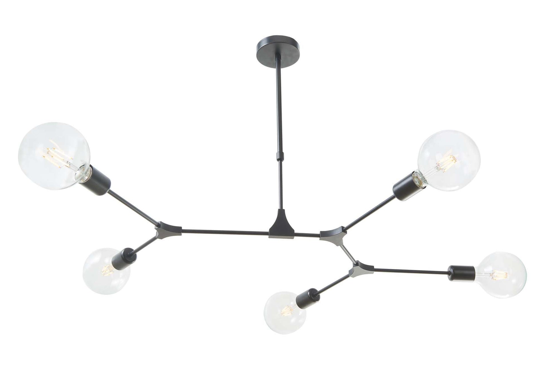 Dar Euphemia 5Lt Centre Ceiling Light - Black Finish, IP20