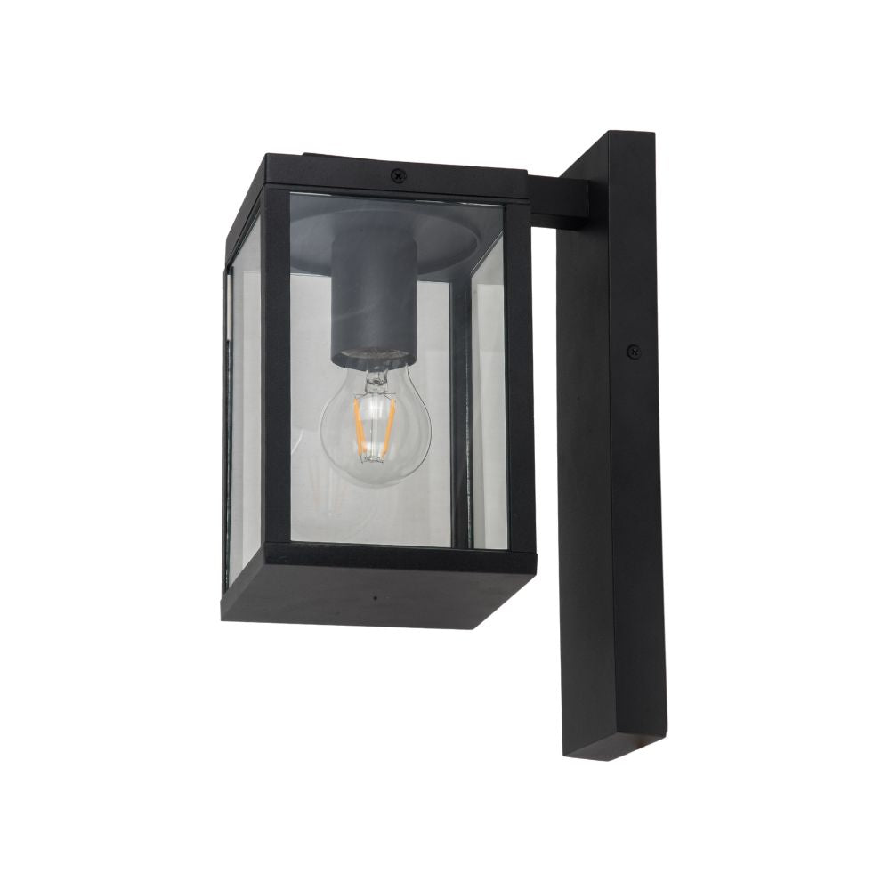 Evan IP44 One Light Black Wall Light