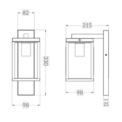 Evan IP44 One Light Black Wall Light