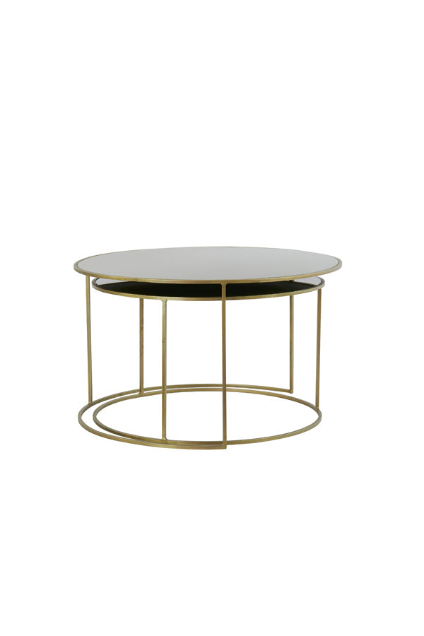 Evato Coffee Table - Green Glass & Antique Bronze Finish