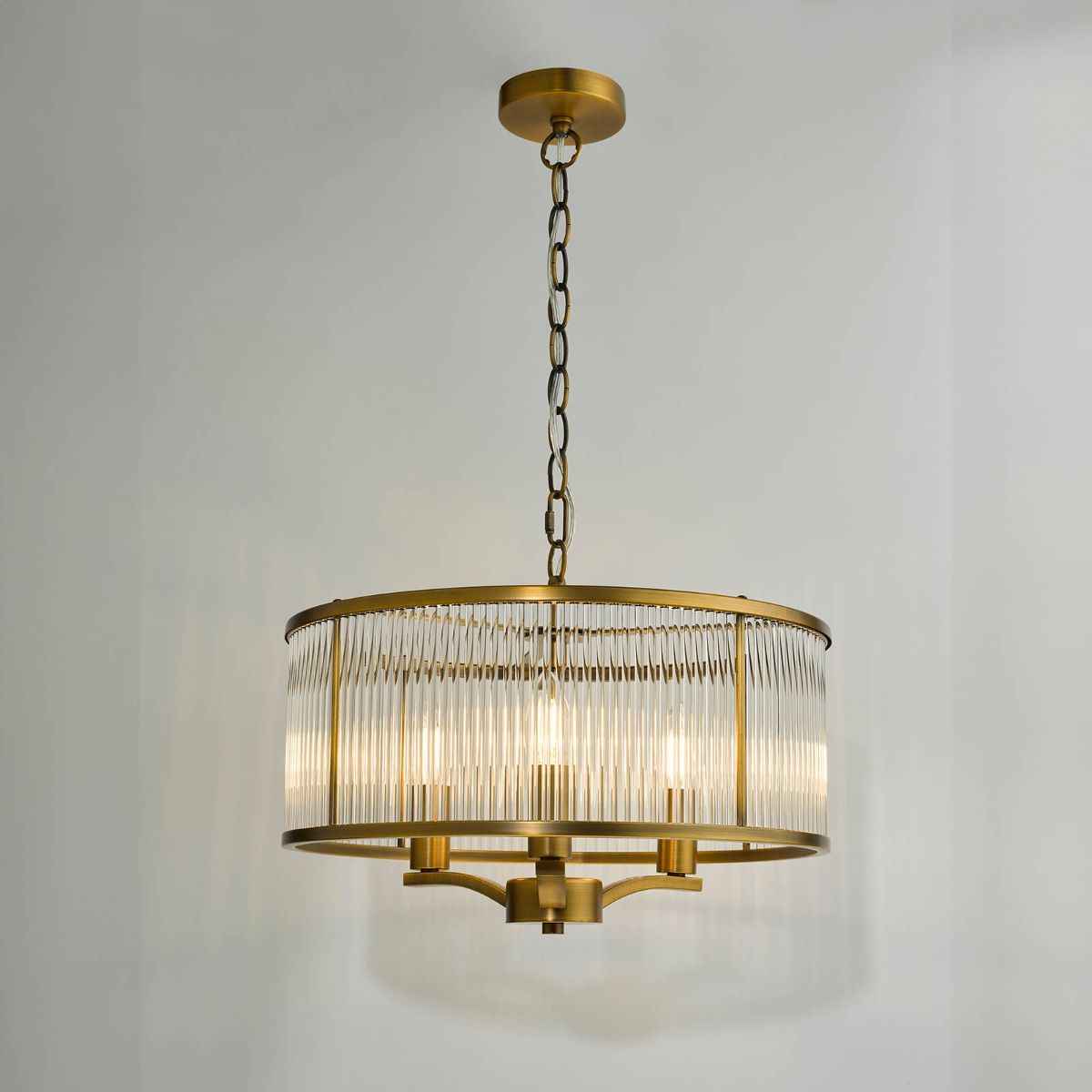 Evelyn 3 Light Pendant Antique Bronze / Polished Nickel
