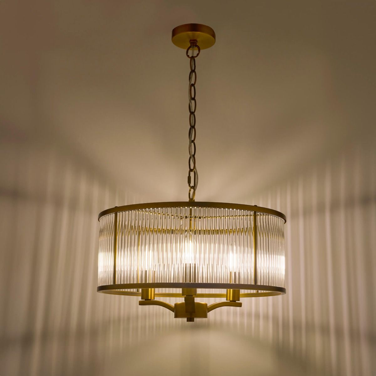 Evelyn 3 Light Pendant Antique Bronze / Polished Nickel