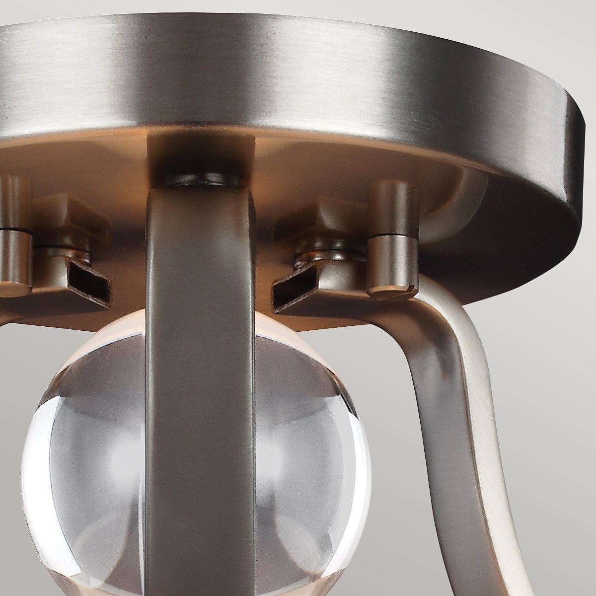 Evington 2L Semi Flush Ceiling Light - Satin Nickel Finish