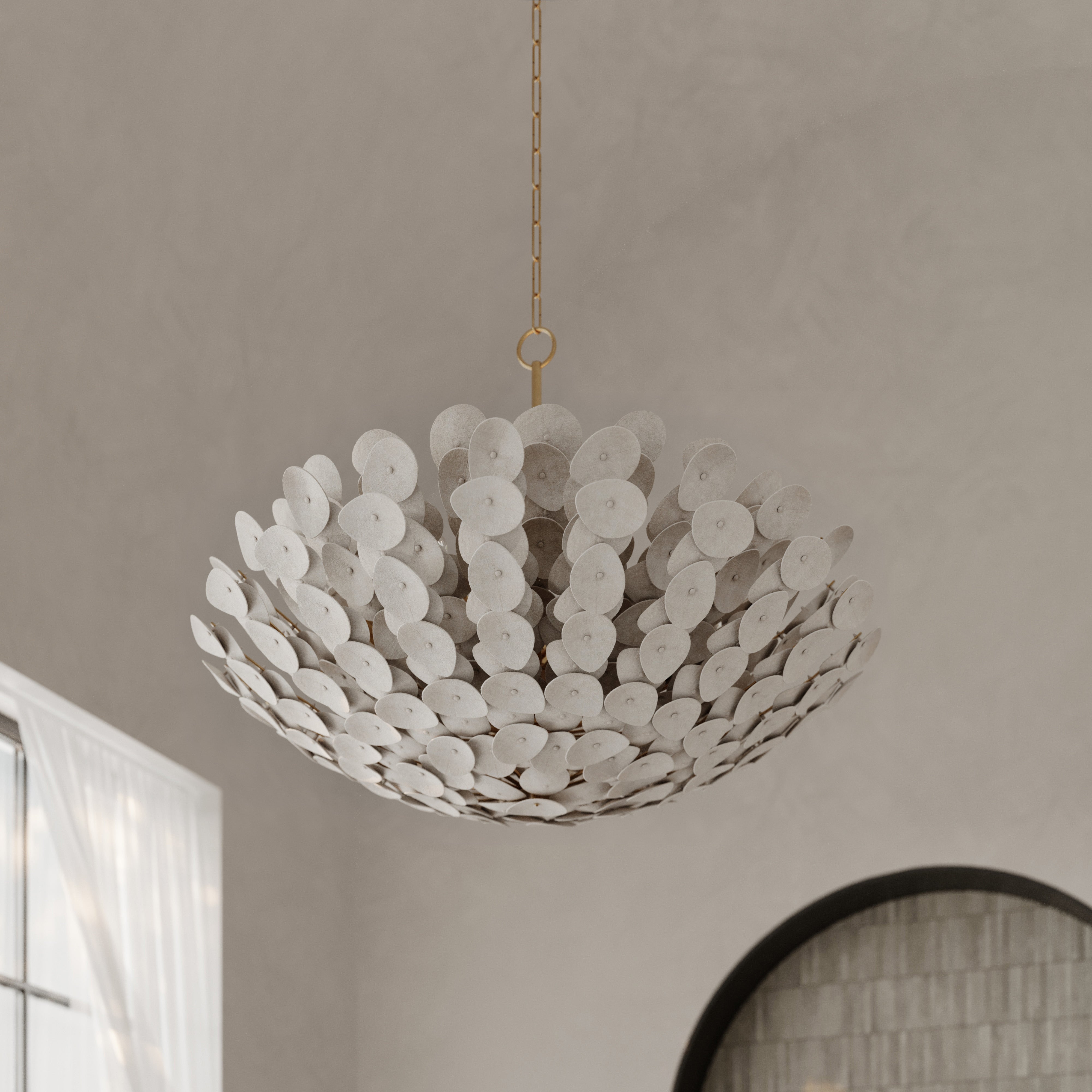 Aimi 9/12Lt Chandelier - Vintage Gold Leaf