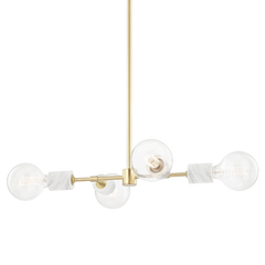 Asime 4Lt Pendant - Aged Brass