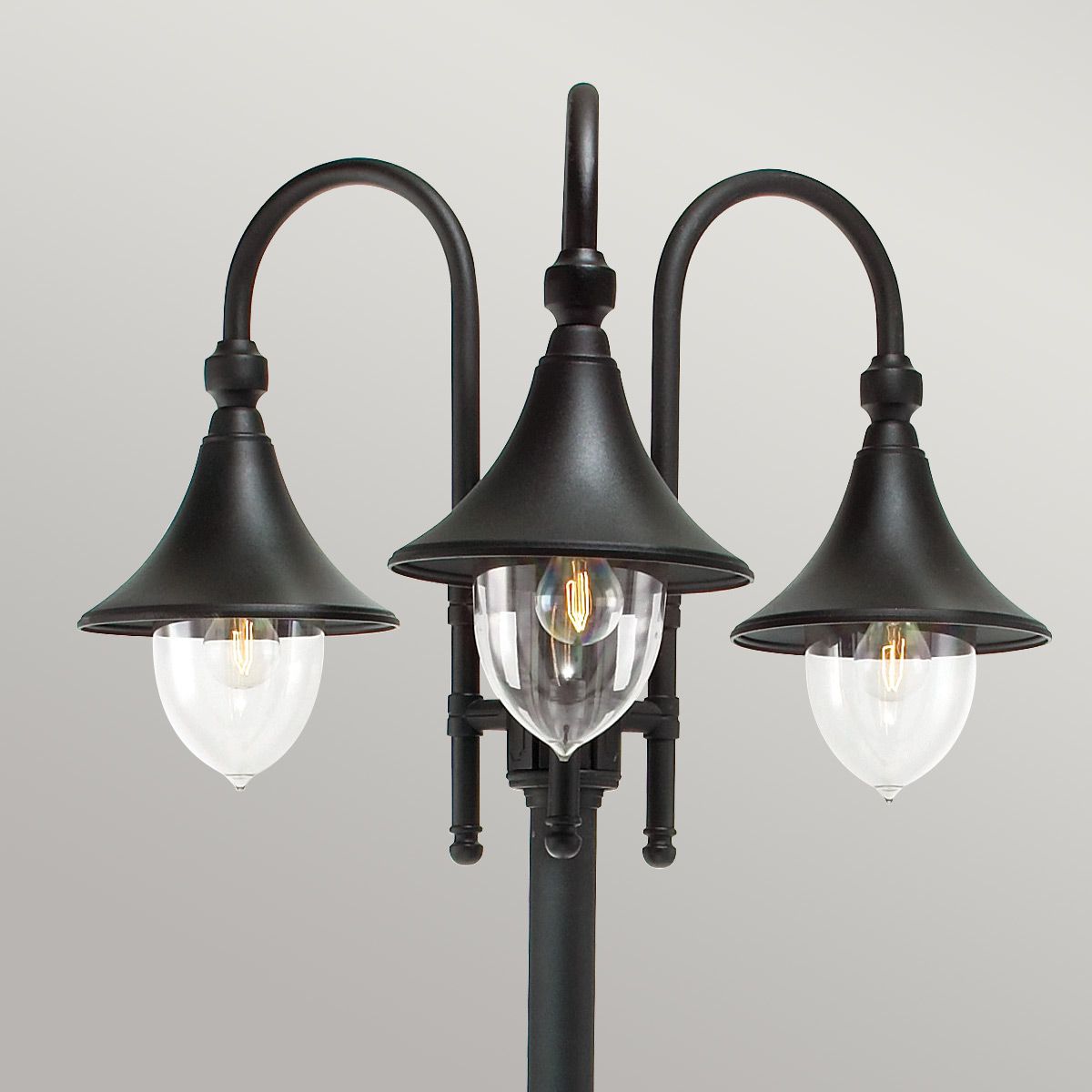 Firenze 3 Light Lamp Post - Black IP54  E27