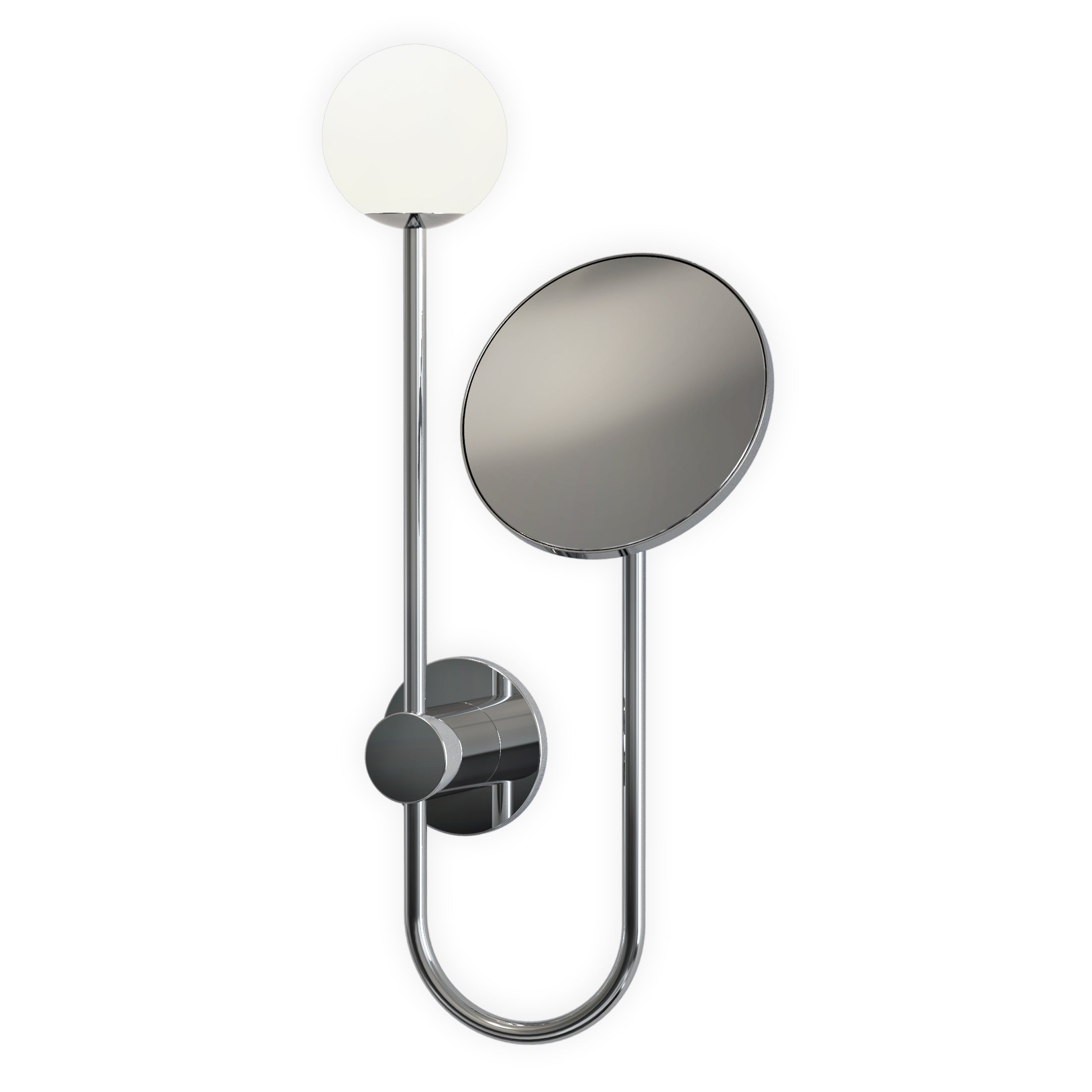 Orb Bathroom Magnifying Mirror- Polished Chrome/ Matt Black