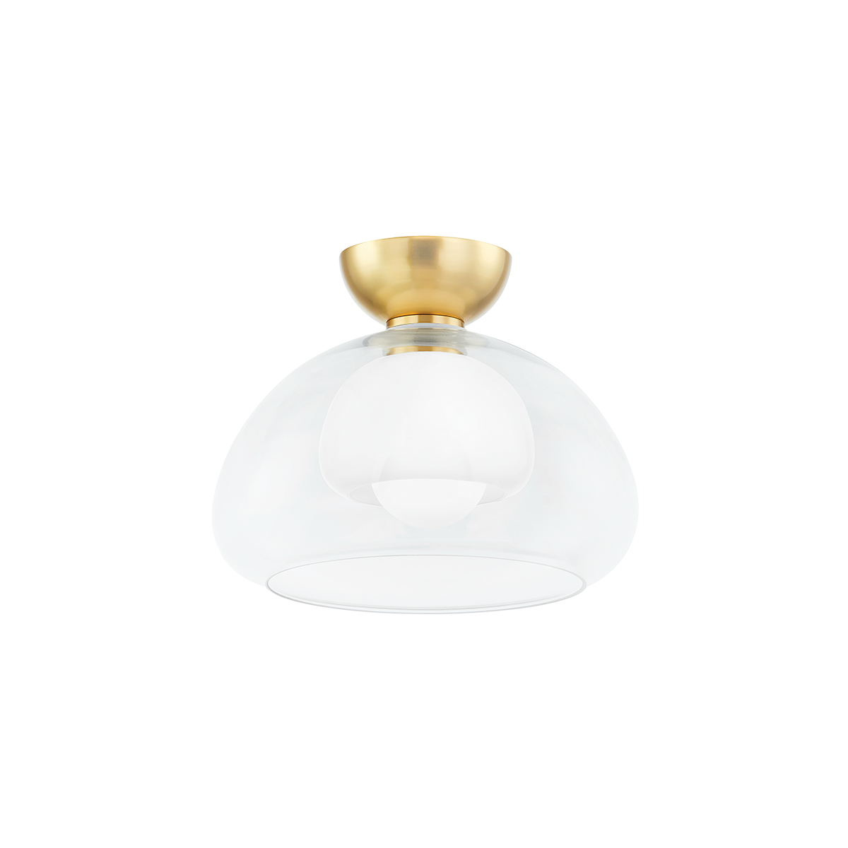 Cortney 1Lt Semi Flush - Aged Brass