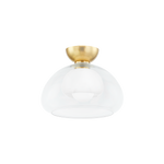 Cortney 1Lt Semi Flush - Aged Brass
