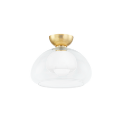 Cortney 1Lt Semi Flush - Aged Brass