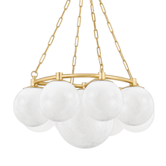 Thornwood 9Lt Chandelier - Aged Brass