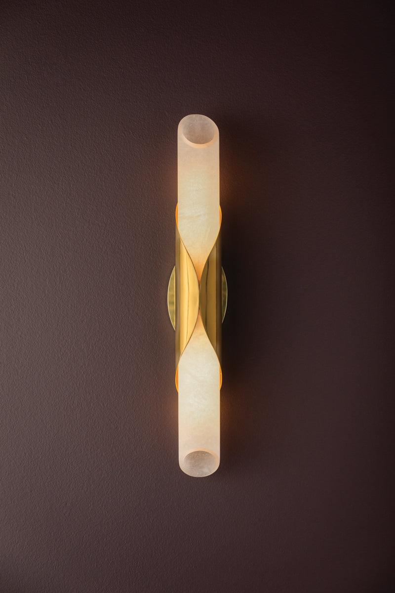 Camilla 2Lt Sconce - Brass & Alabaster