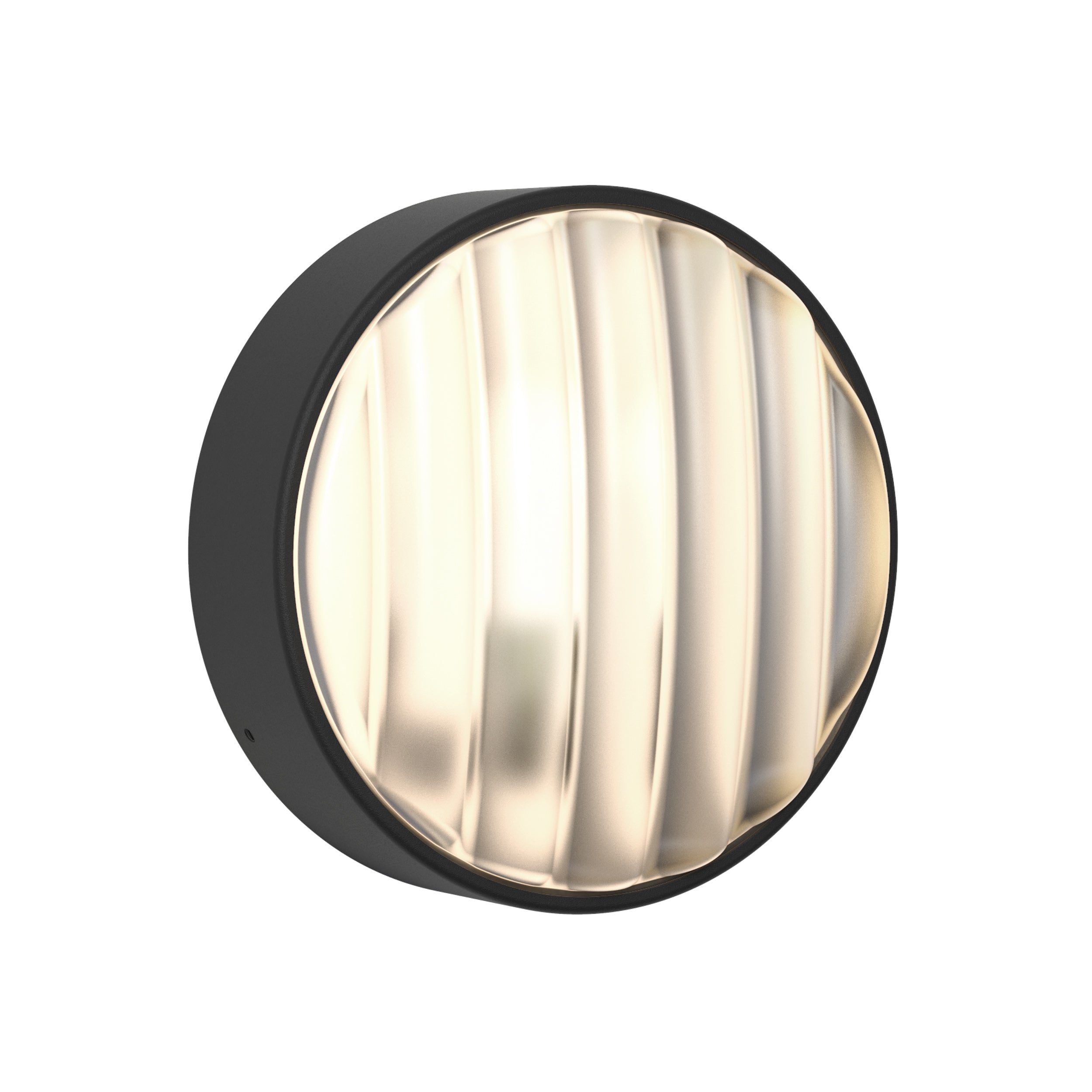 Montreal Round 220/300 Outdoor Wall Light- Black/ Brushed Stainless Steel