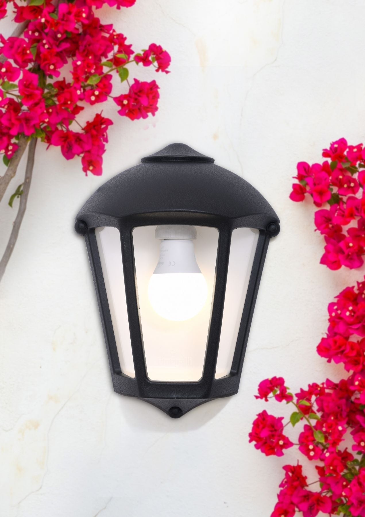 Fabio Outdoor Flush Wall Light IP55 - Black/Grey