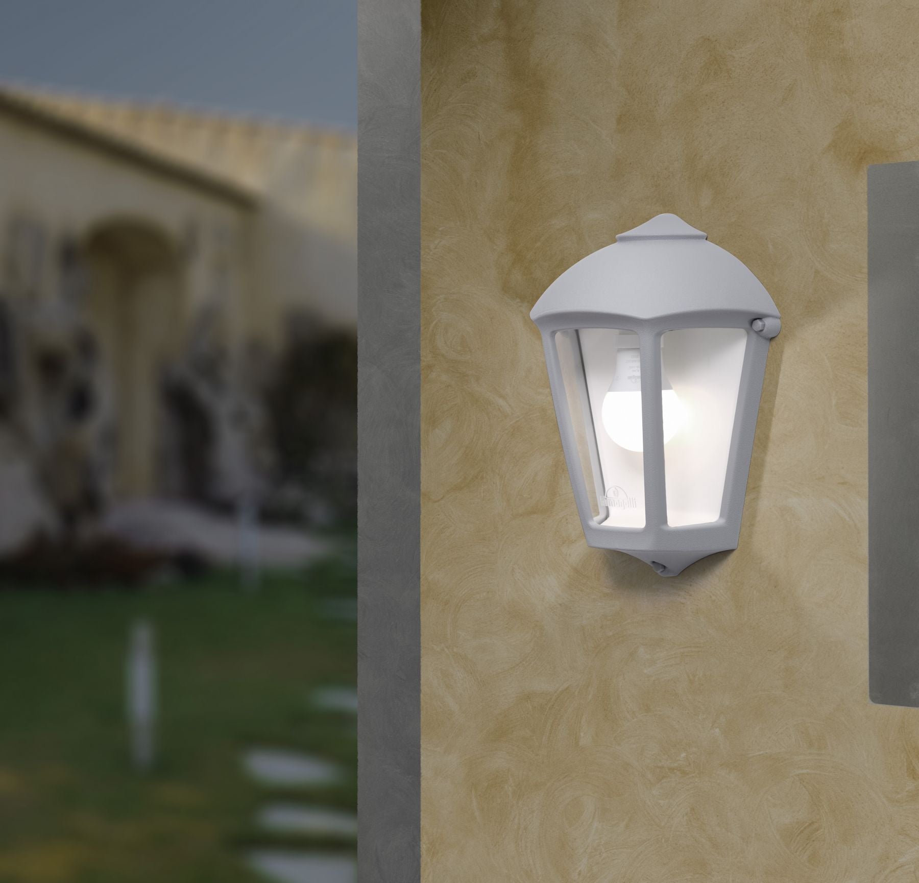 Fabio Outdoor Flush Wall Light IP55 - Black/Grey