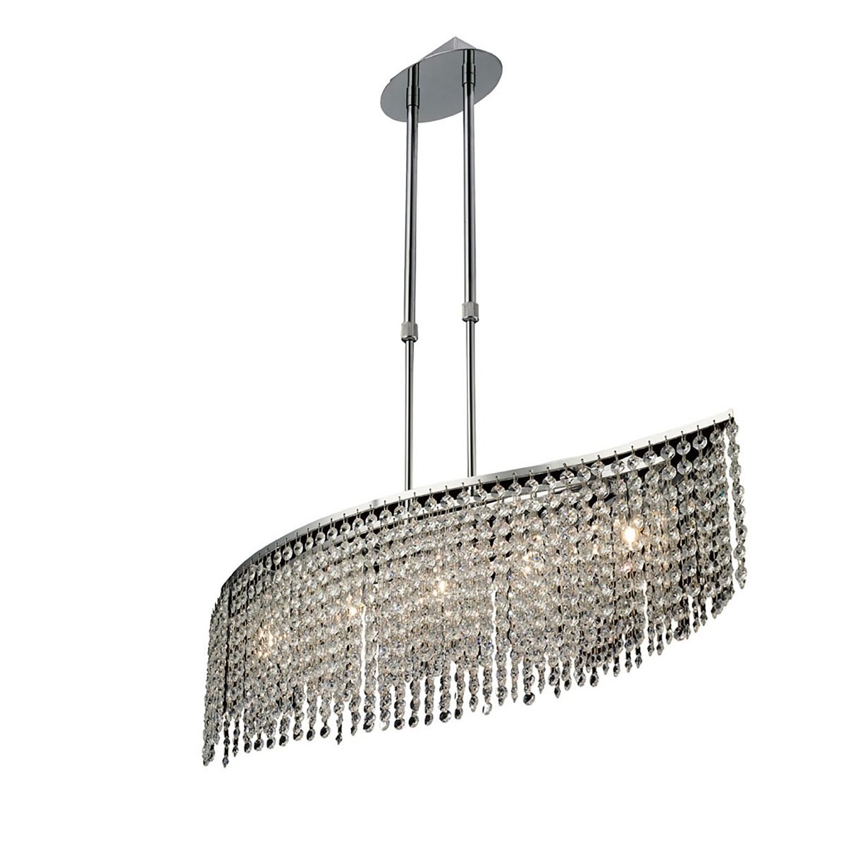 Fabio 5Lt Telescopic Linear Pendant - Polished Chrome/Crystal