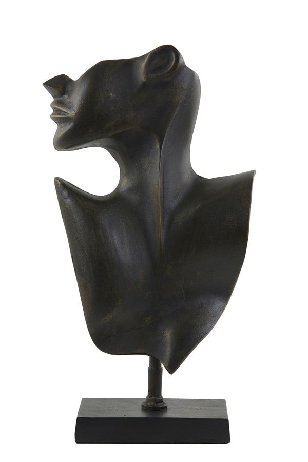 Ornament 23x11x45 cm FACE - Dark Bronze & Matt Black Finish