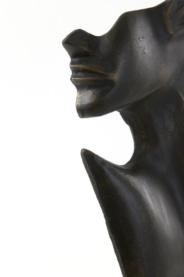 Ornament 23x11x45 cm FACE - Dark Bronze & Matt Black Finish