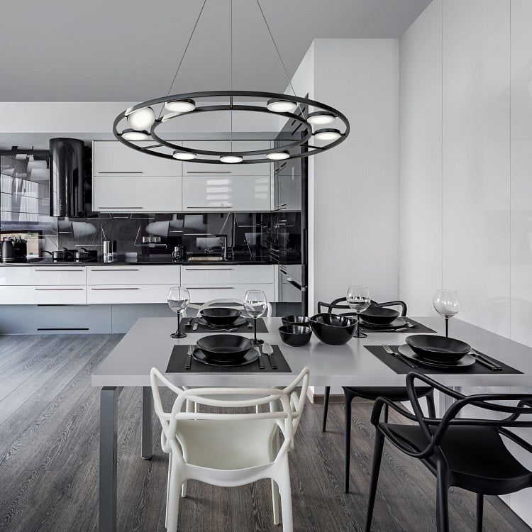 MAYTONI | 9 Lt Pendant Lamp Fad | Matt Black - Cusack Lighting