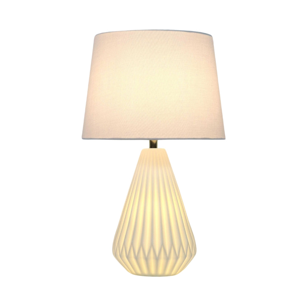 Fallon 2 Light Table Lamp Pearl White