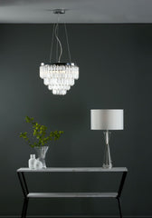 Dar Fame 5 Light Pendant Polished Chrome Glass - Cusack Lighting