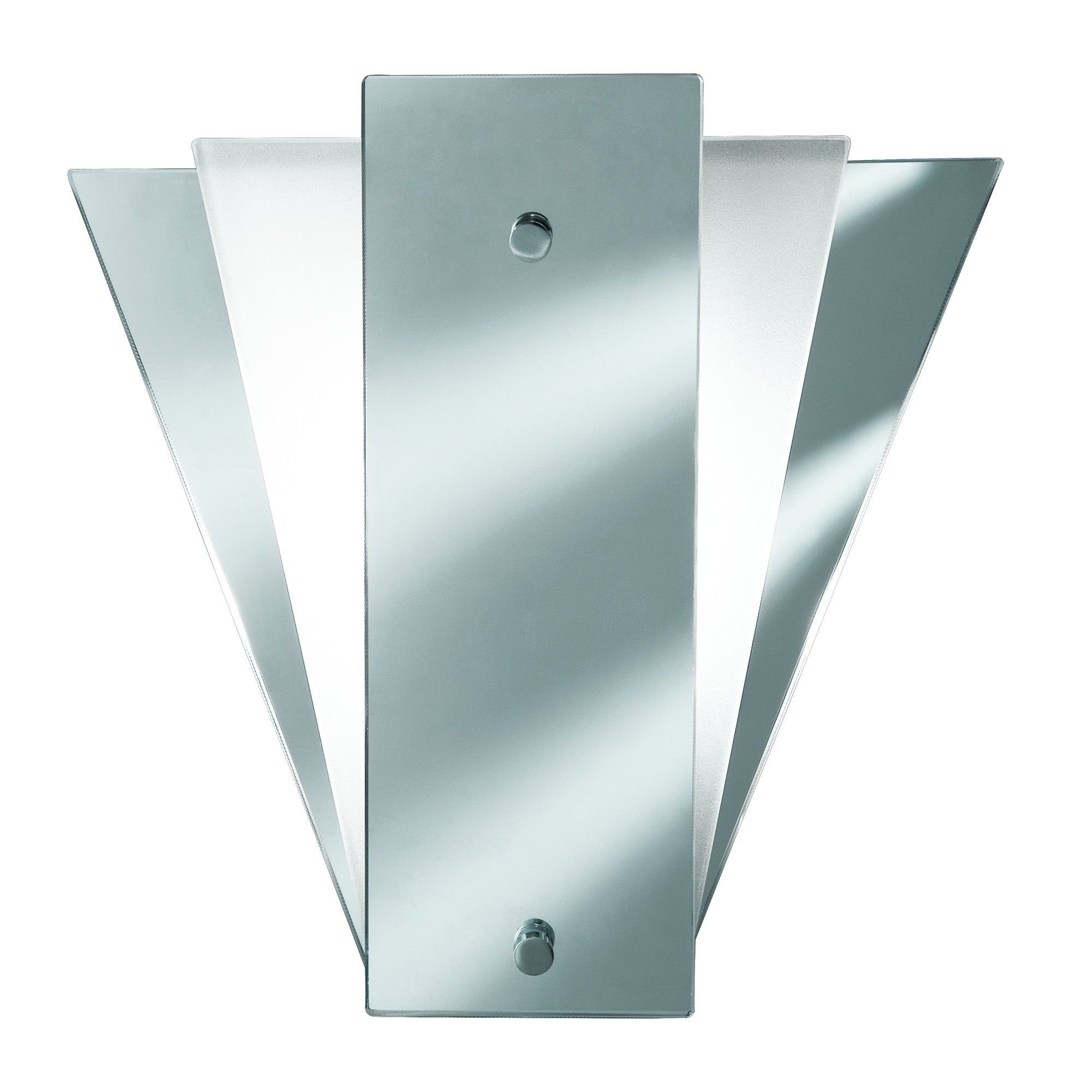 FAN STYLE MIRROR WALL LIGHT WITH MIRROR & FROSTED GLASS BACK PANELS - Cusack Lighting