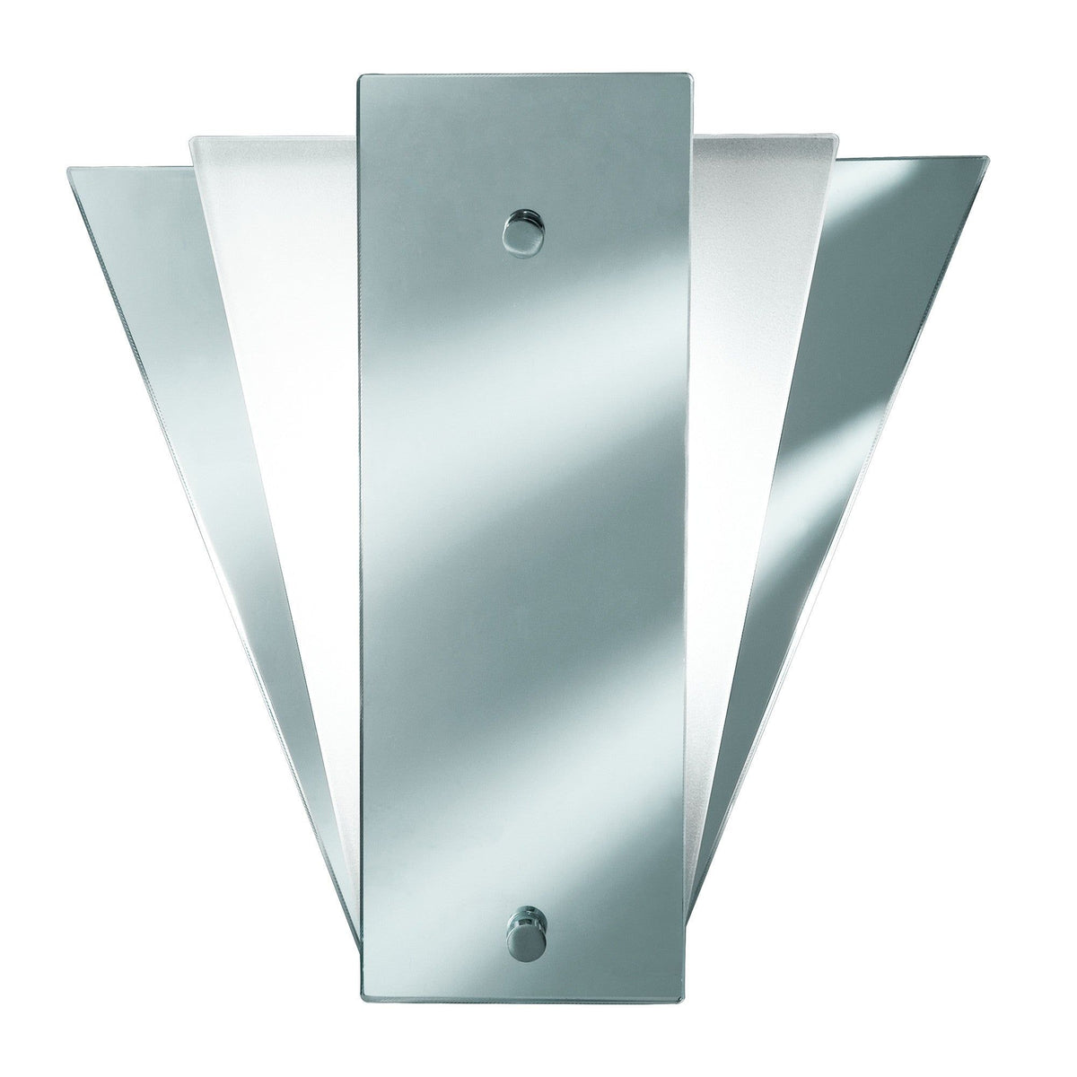 FAN STYLE MIRROR WALL LIGHT WITH MIRROR & FROSTED GLASS BACK PANELS - Cusack Lighting