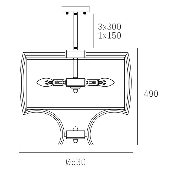 Faro Semi Flush  Nickel Finish 4lt