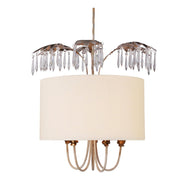Antoinette 5 Light Pendant - Cream Patina, Gold & Silver Leaf E14