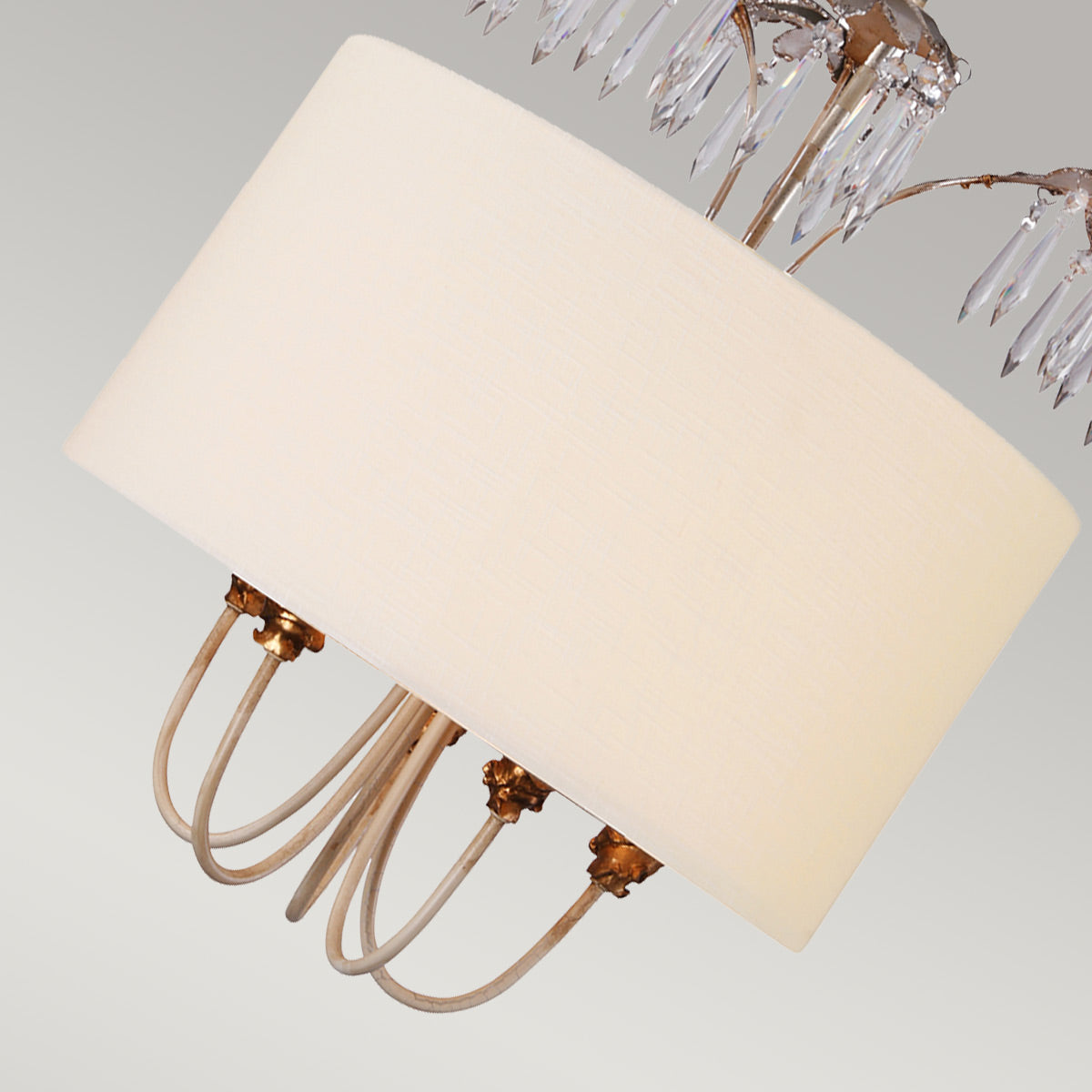 Antoinette 5 Light Pendant - Cream Patina, Gold & Silver Leaf E14