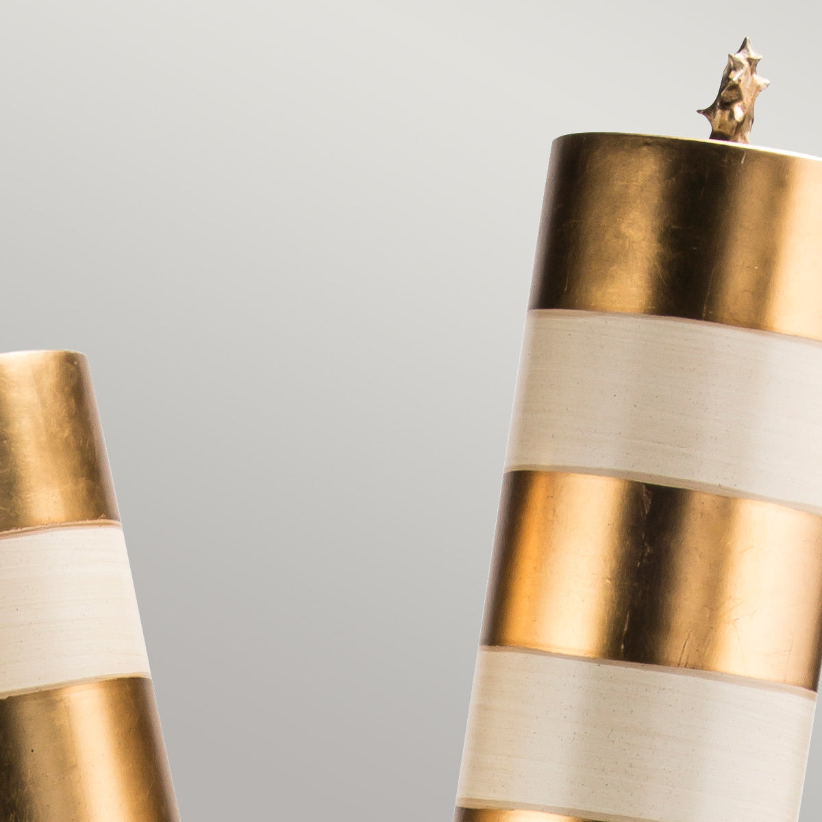 Nettle 1/2Lt Floor Lamp - Gold Leaf & Taupe E27