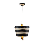 South Beach 1 Light Pendant - Black, Putty & Gold Leaf E27