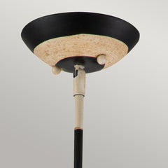 South Beach 1 Light Pendant - Black, Putty & Gold Leaf E27