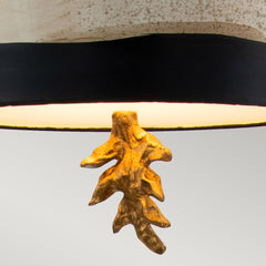 South Beach 1 Light Pendant - Black, Putty & Gold Leaf E27