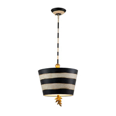 South Beach 1 Light Pendant - Black, Putty & Gold Leaf E27