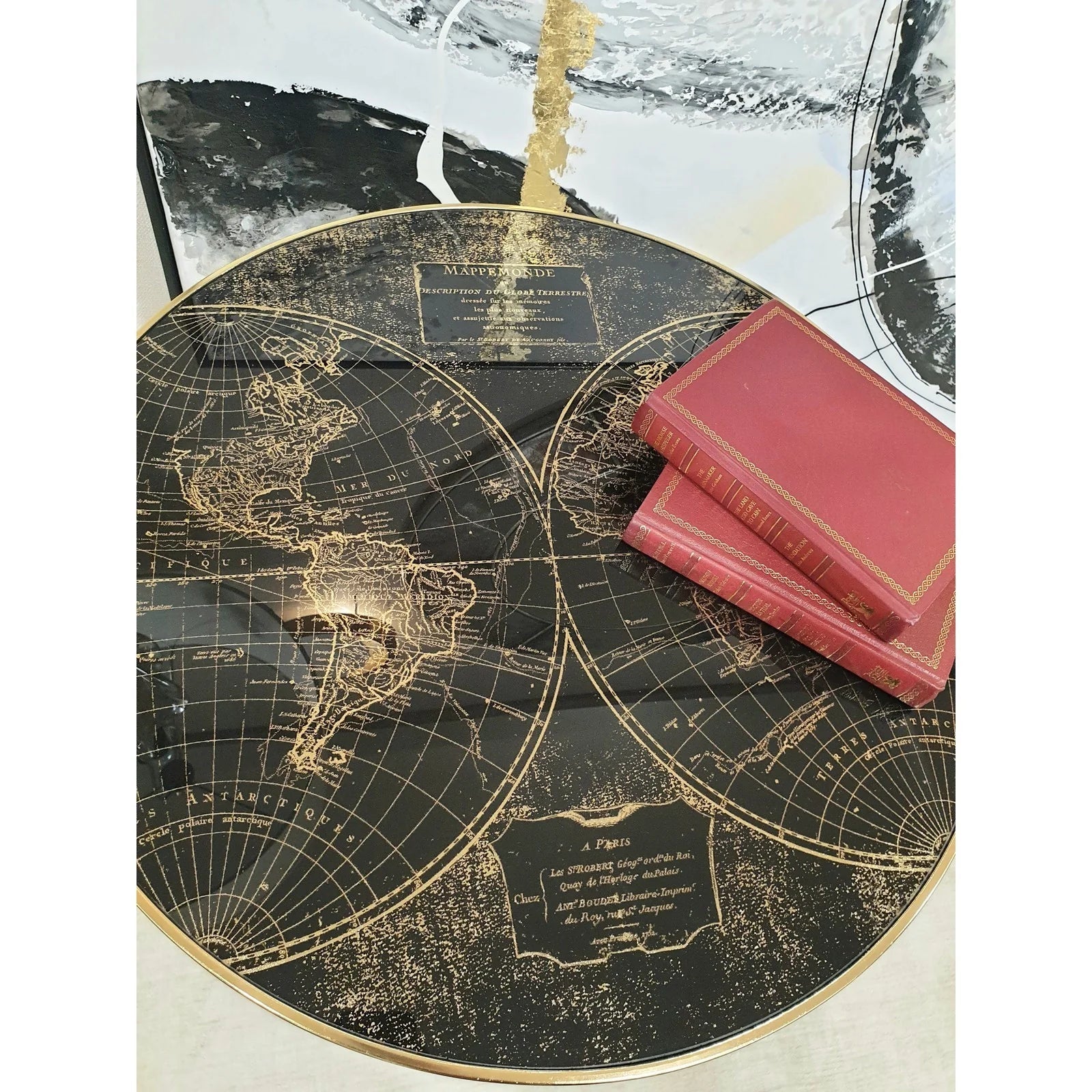 Venus Side Table - Black & Gold Finish