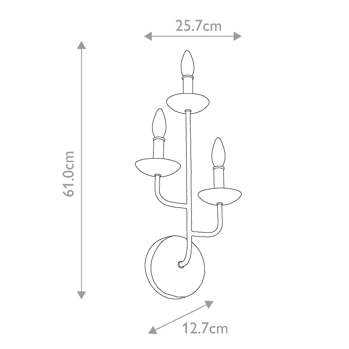 Annie 3 Light Wall Light - Textured Plaster White IP20 E14