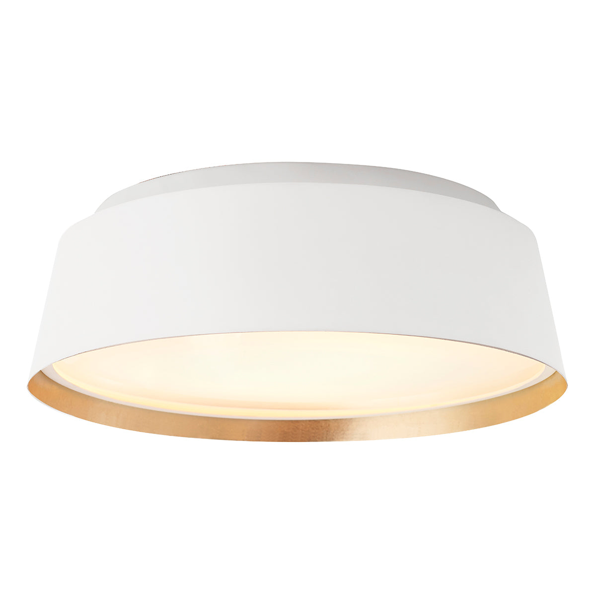 Asher 3 Light Flush Light - Midnight Black & Gold/Matte White & Gold E14