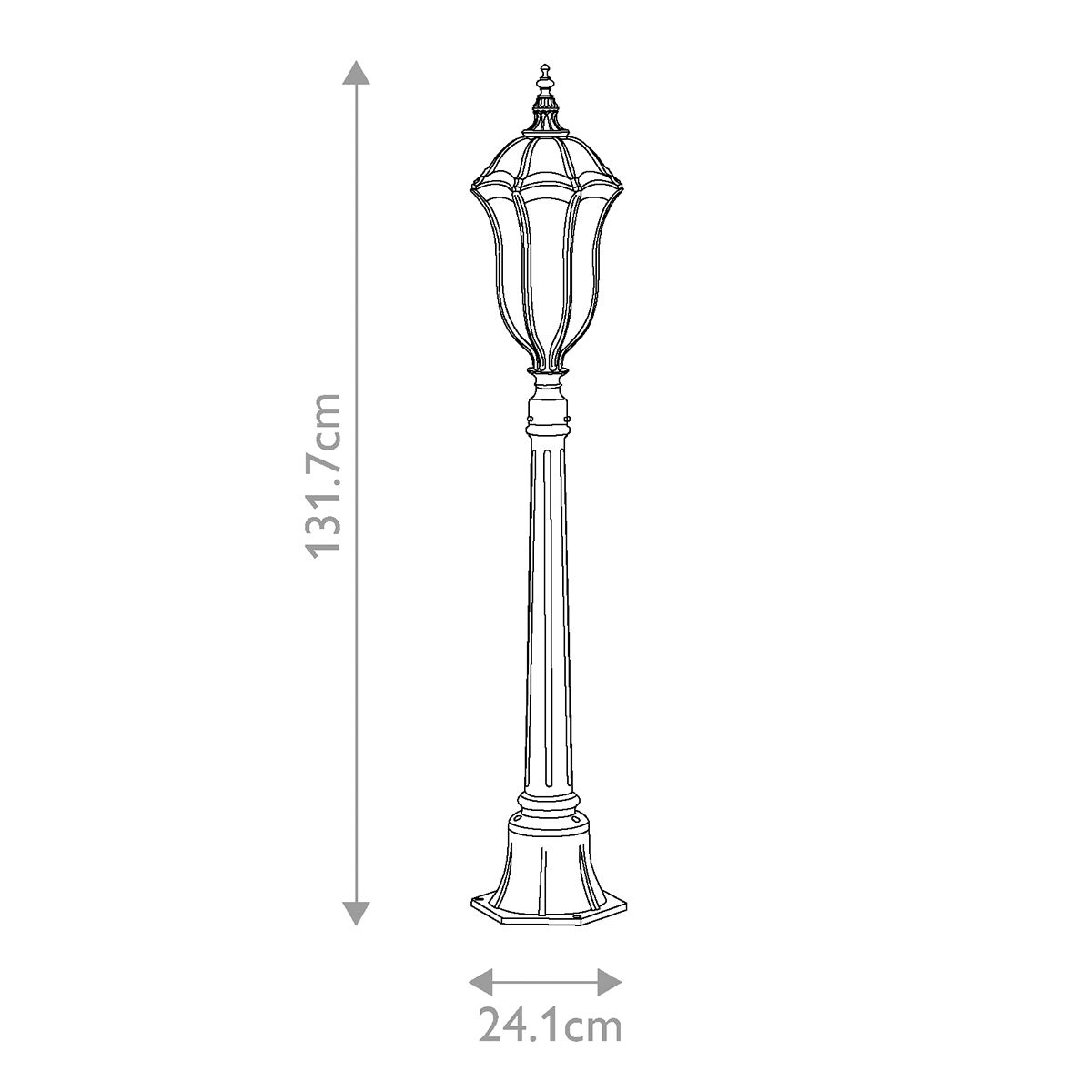 Baton Rouge 3/4Lt Post Light - Walnut IP44 E14