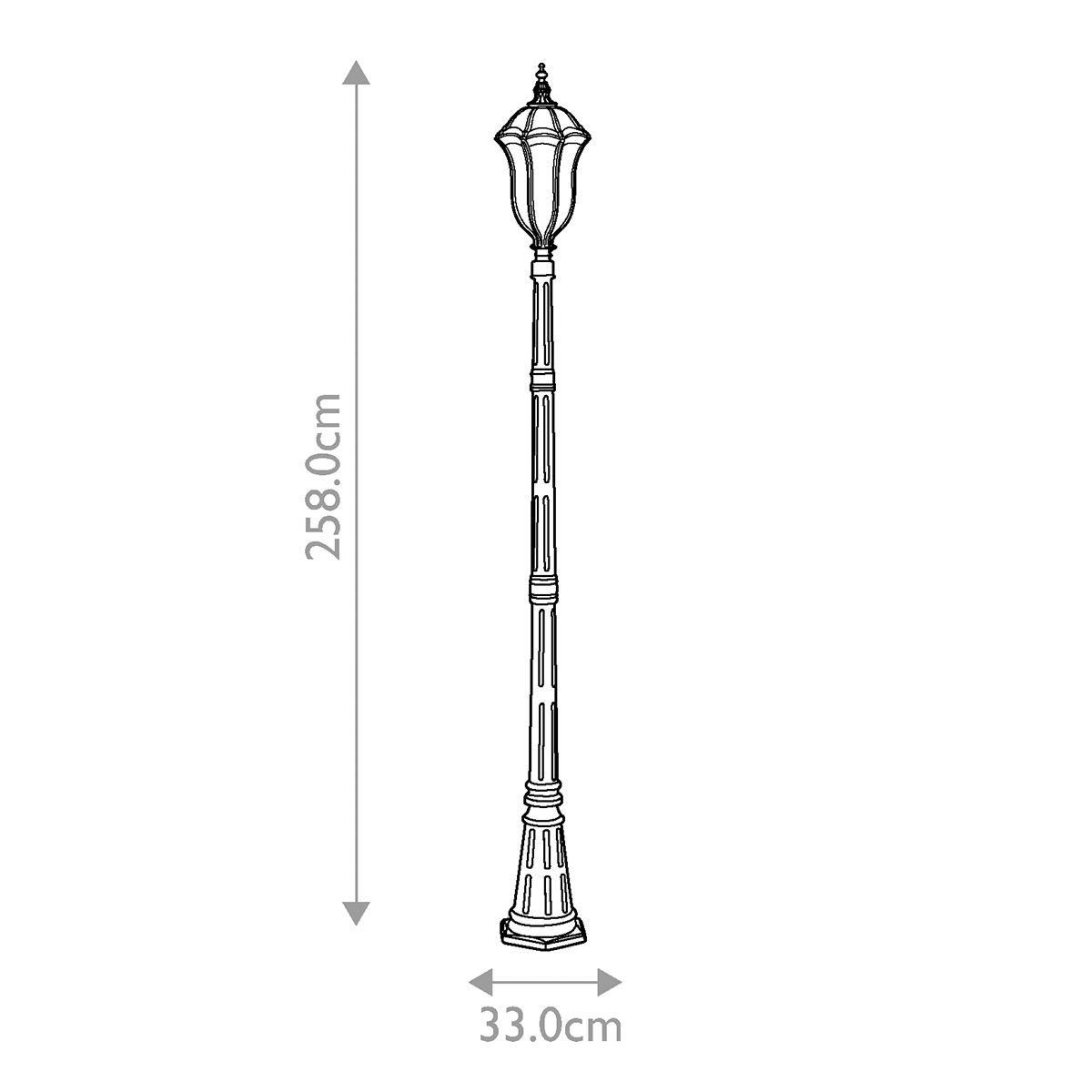 Baton Rouge 3/4Lt Post Light - Walnut IP44 E14