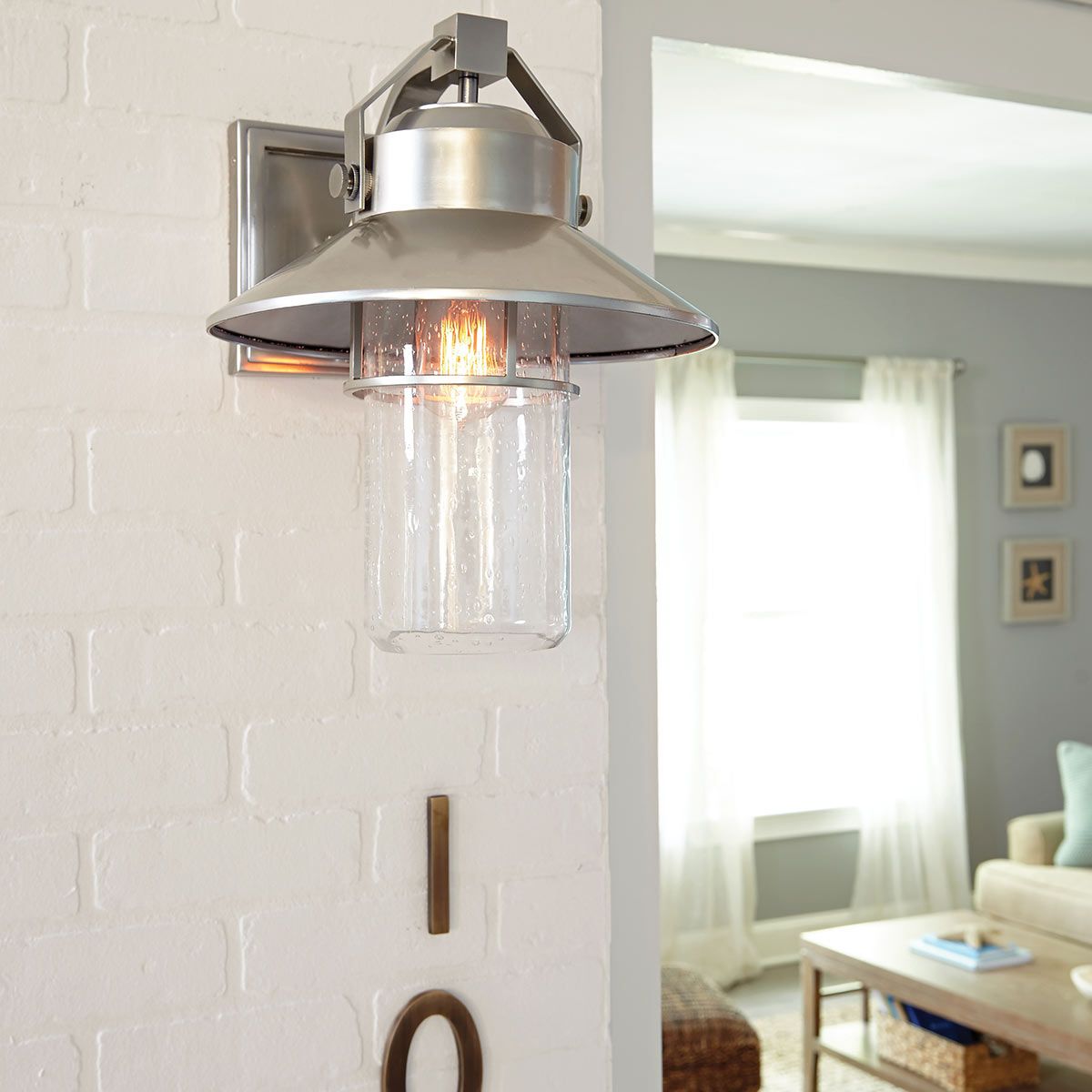 Boynton 1 Light Small/Medium/Large Outdoor Wall Lantern - Painted Brushed Steel E27 IP44