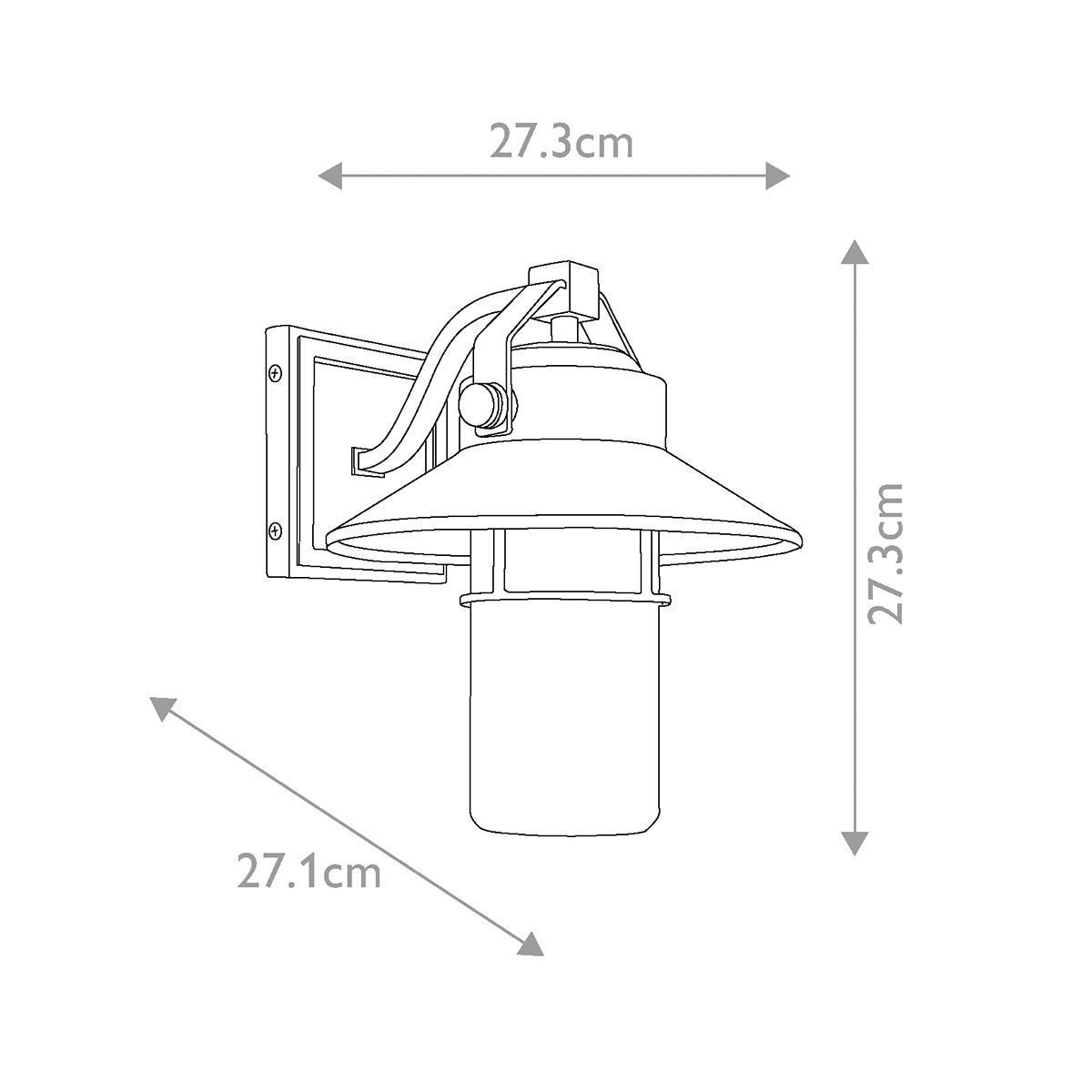 Boynton 1 Light Small/Medium/Large Outdoor Wall Lantern - Painted Brushed Steel E27 IP44