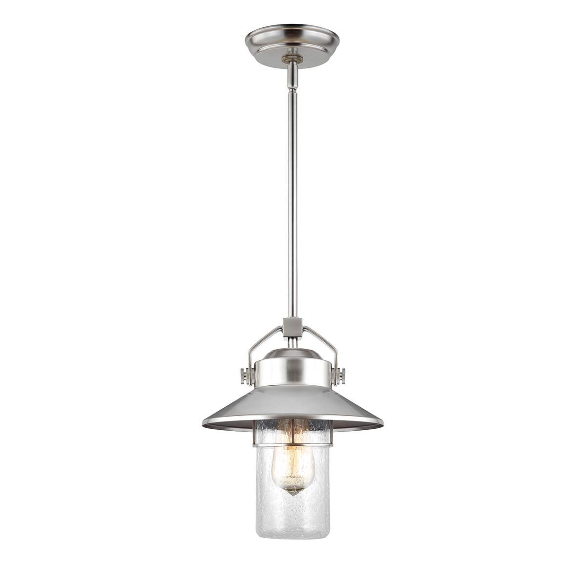 Boynton 1 Light Outdoor Pendant - Painted Brushed Steel IP44 E27