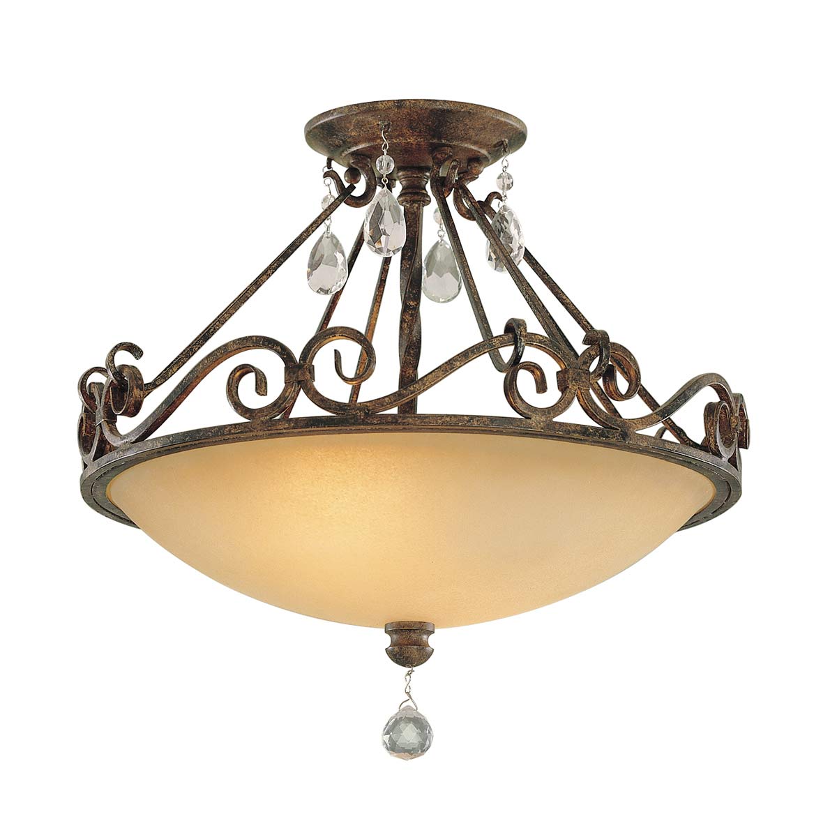 Chateau 2 Light Semi-Flush Light - Mocha Bronze E27