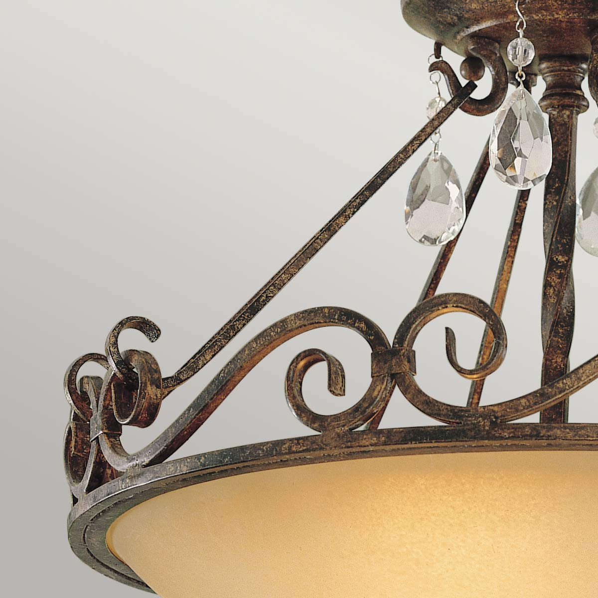 Chateau 2 Light Semi-Flush Light - Mocha Bronze E27