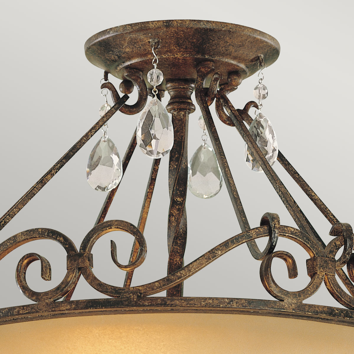 Chateau 2 Light Semi-Flush Light - Mocha Bronze E27