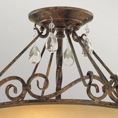 Chateau 2 Light Semi-Flush Light - Mocha Bronze E27