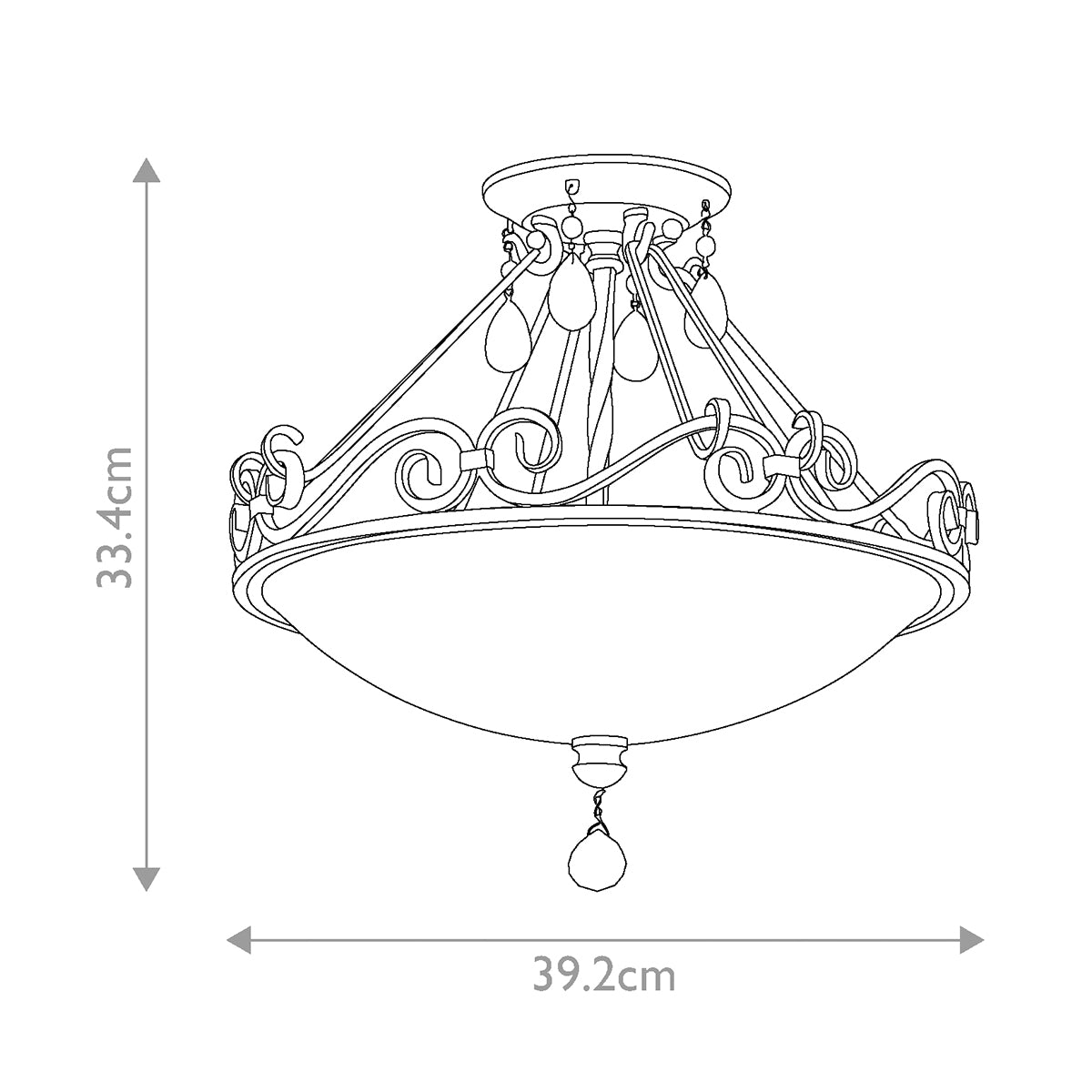 Chateau 2 Light Semi-Flush Light - Mocha Bronze E27