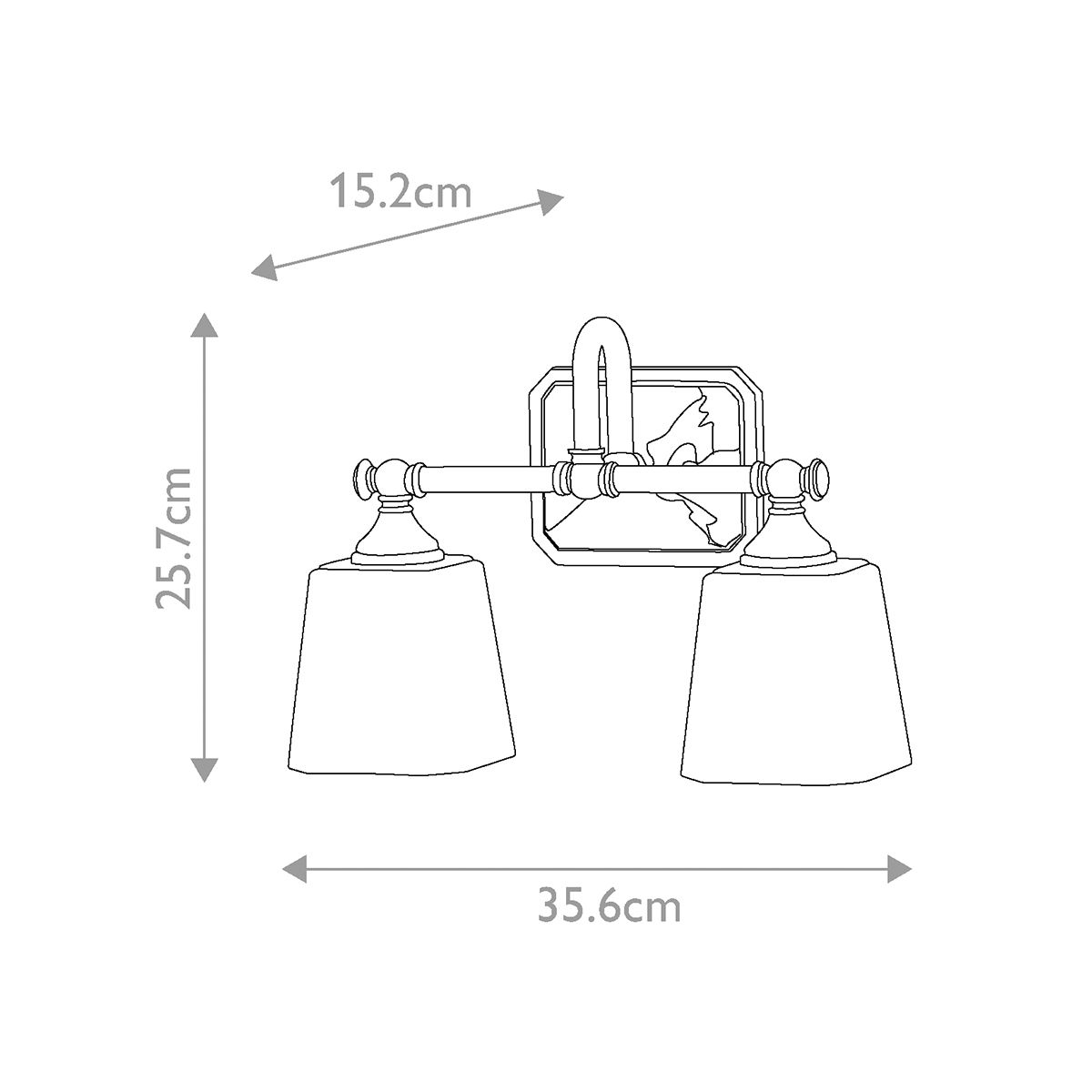 Concord 2 Light Above Mirror Light IP44 - Polished Chrome