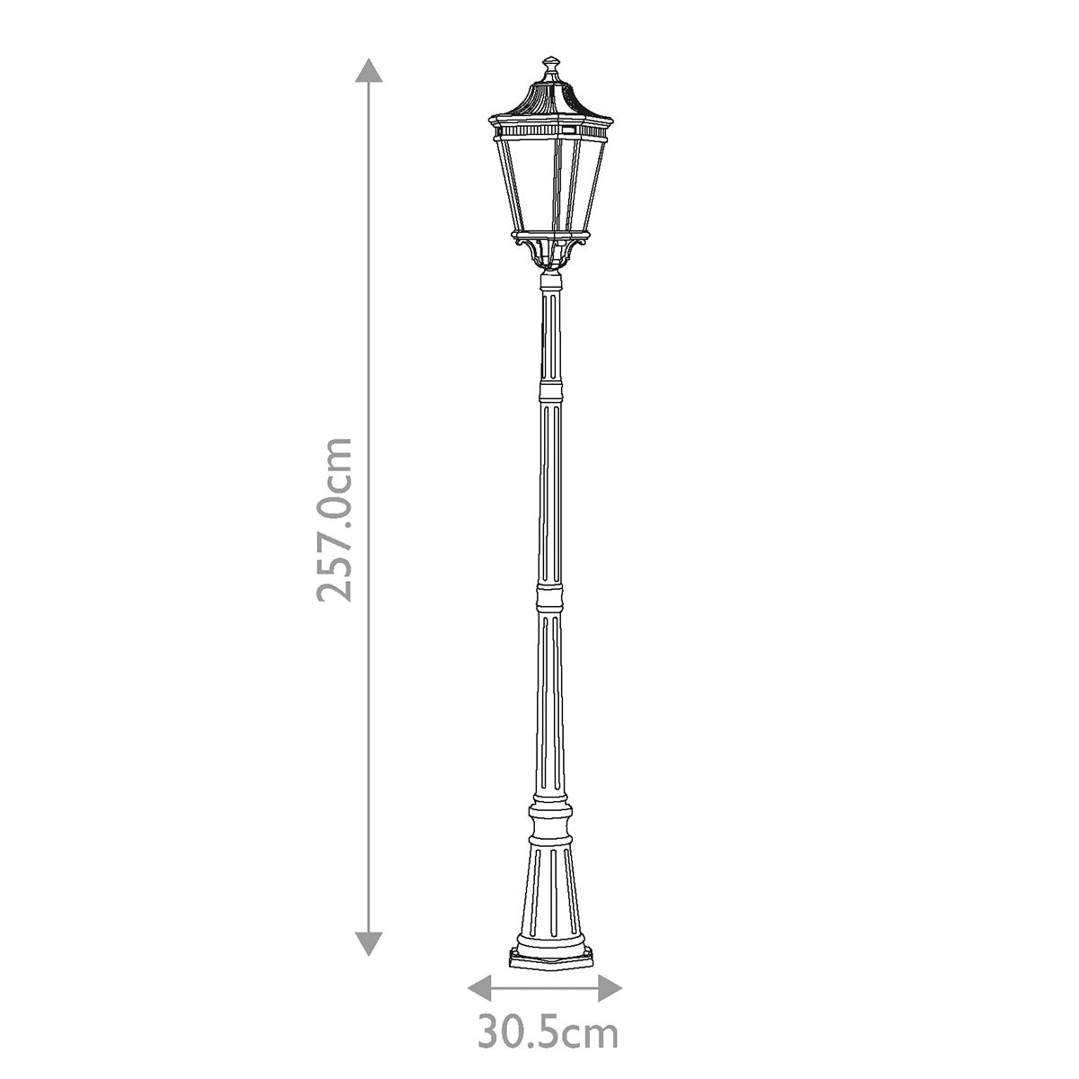 Cotswold Lane 2/3Lt Pillar - Black IP44 E14